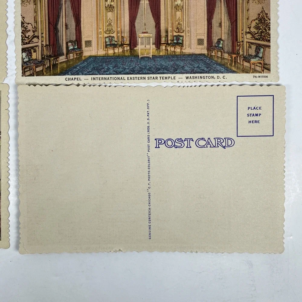 International Eastern Star Temple Postcard Lot 6 Unposted Study Treasure Room - Picture 8 of 8